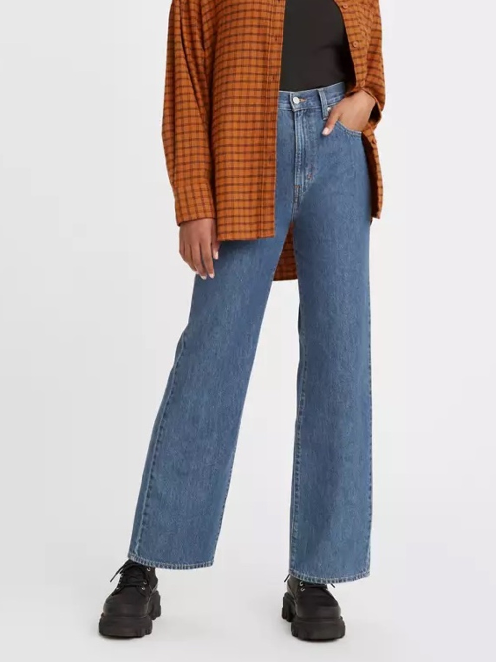 Levi’s High Waisted Straight Jeans in dark wash blue women’s size 27 in EUC